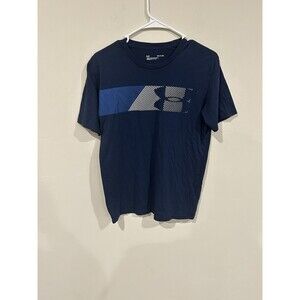 Under Armour Shirt Small Adult Navy Loose Heatgear Crewneck Short Sleeve Mens S